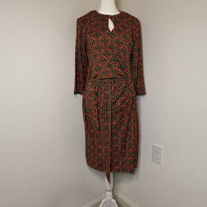 WORTH NEW YORK Women's Size 6 Wrap 3/4 Sleeve Stretch Classic Dress Made In USA